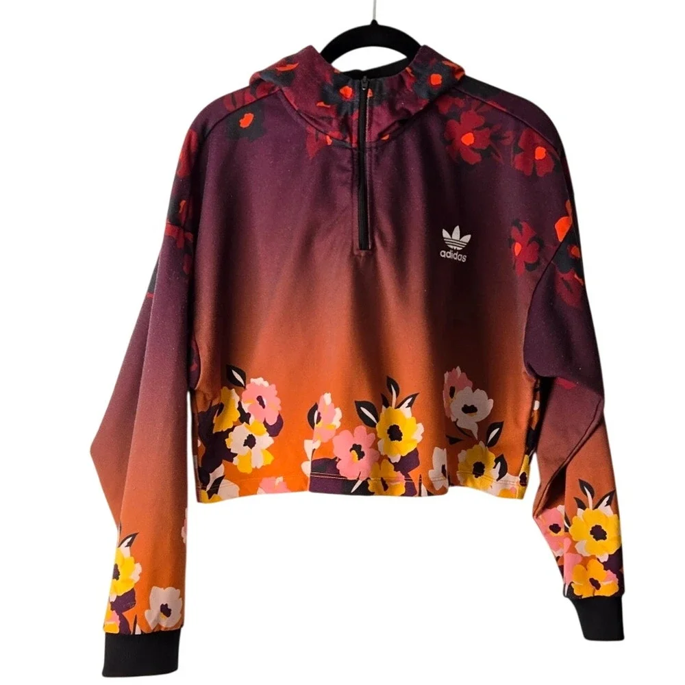 Adidas x Her Studio London Floral Gradient Athleisure Sporty Chic Hoodie Size XS